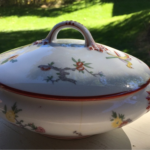 Limoge Porcelain Covered Dish - stamped “J.P. L France” & “J POUYAT Limoges” - Picture 3 of 8